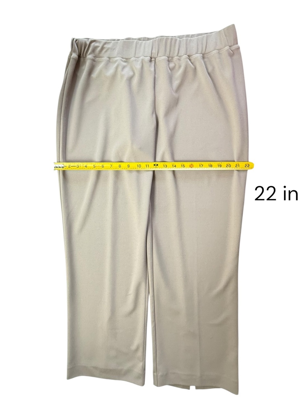 Ming Wang Womens Pull On Pants Taupe Straight Leg Elastic Waist Size XL NWT - Picture 8 of 12
